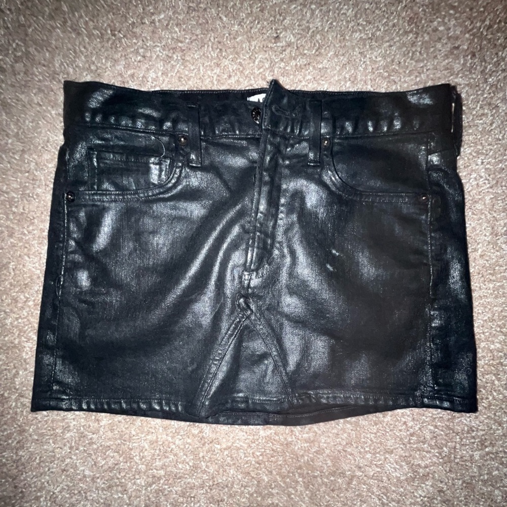 Black Leather Mini Skirt